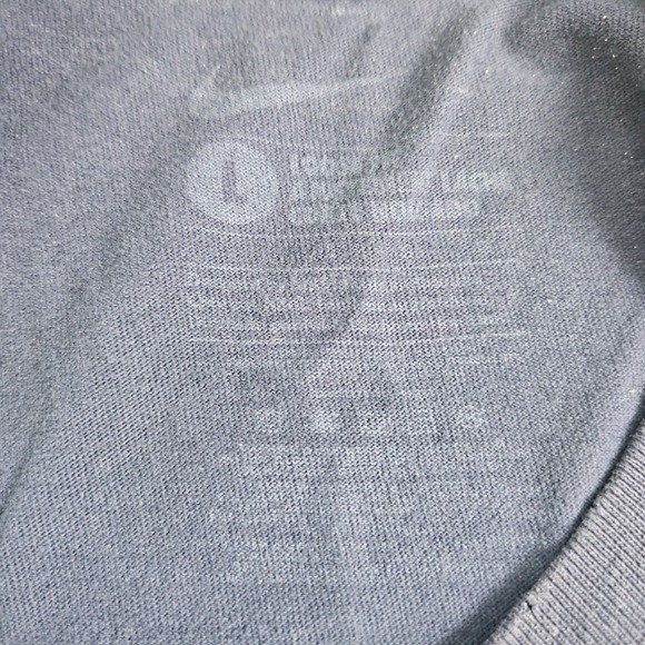 90s NIKE Huge Swoosh Distressed T-Shirt Vintage  XL Navy Blue Thrashed - Picture 11 of 13